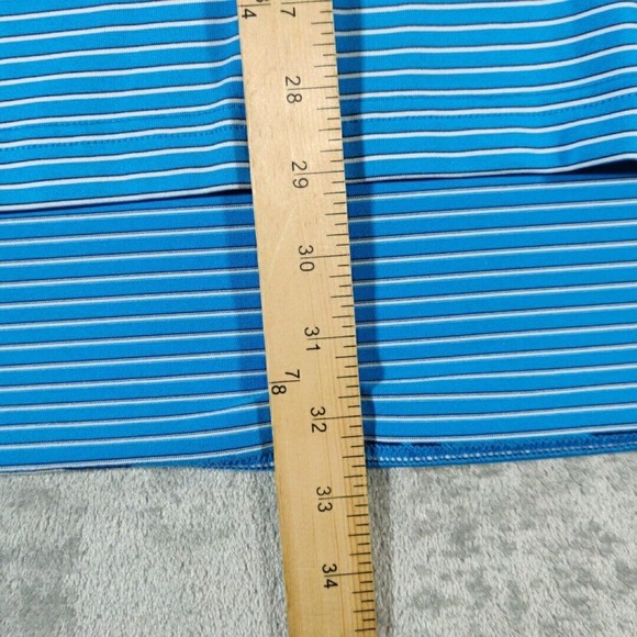 Bobby Jones Shirt Mens Large Blue Striped Golf Performance‎ Polo Short Sleeve - Picture 9 of 11